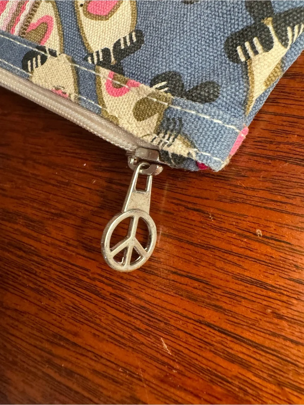 bungalow 360 Blue Otter Print Wristlet with Pink Stripe
